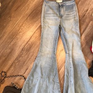 Free people High waisted flare jeans